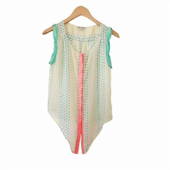 American Eagle Outfitters‎ Neon Semi Sheer Sleeveless Tie Front Blouse - Picture 11 of 11